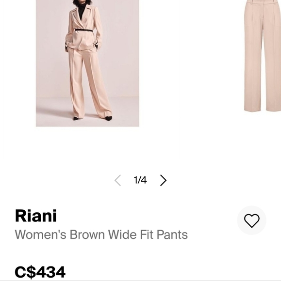 NWT RIANI Wide Fit Pants Color Ash Wood Size CA14 Germany 44 - Picture 10 of 11